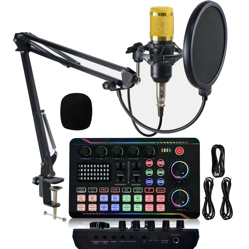 KIT DE CONSOLA PARA PODCAST f998 PROFESIONAL CON 16 EFECTOS DE SONIDO