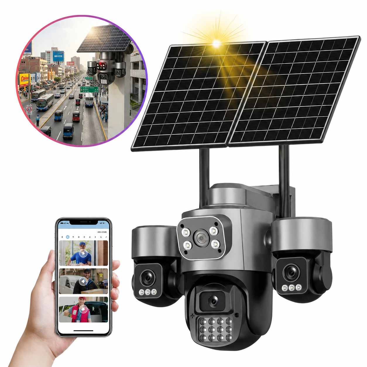 CAMARA SOLAR DE 4 LENTES