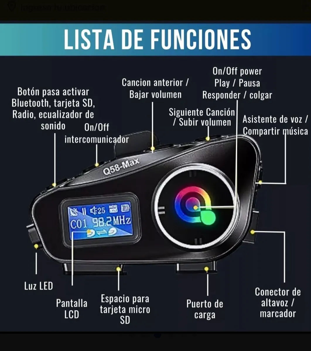INTERCOMUNICADOR DE CASCO Q58