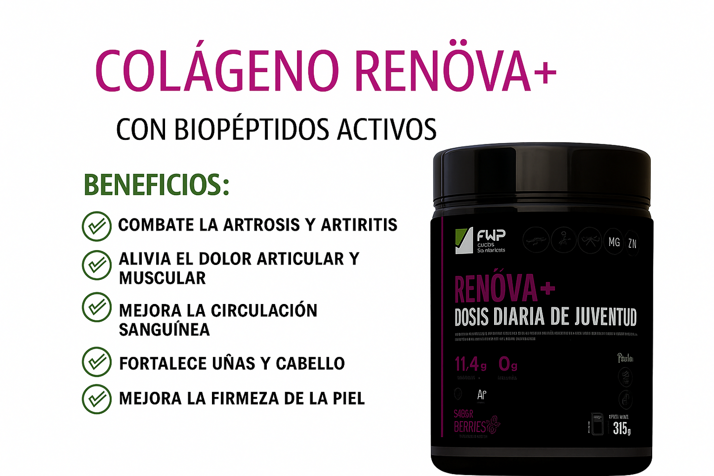 RENÖVA+ COLAGENO DOBLEMENTE HIDROLIZADO