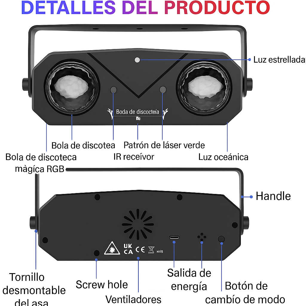 PROYECTOR LED LASEER 3 EN 1