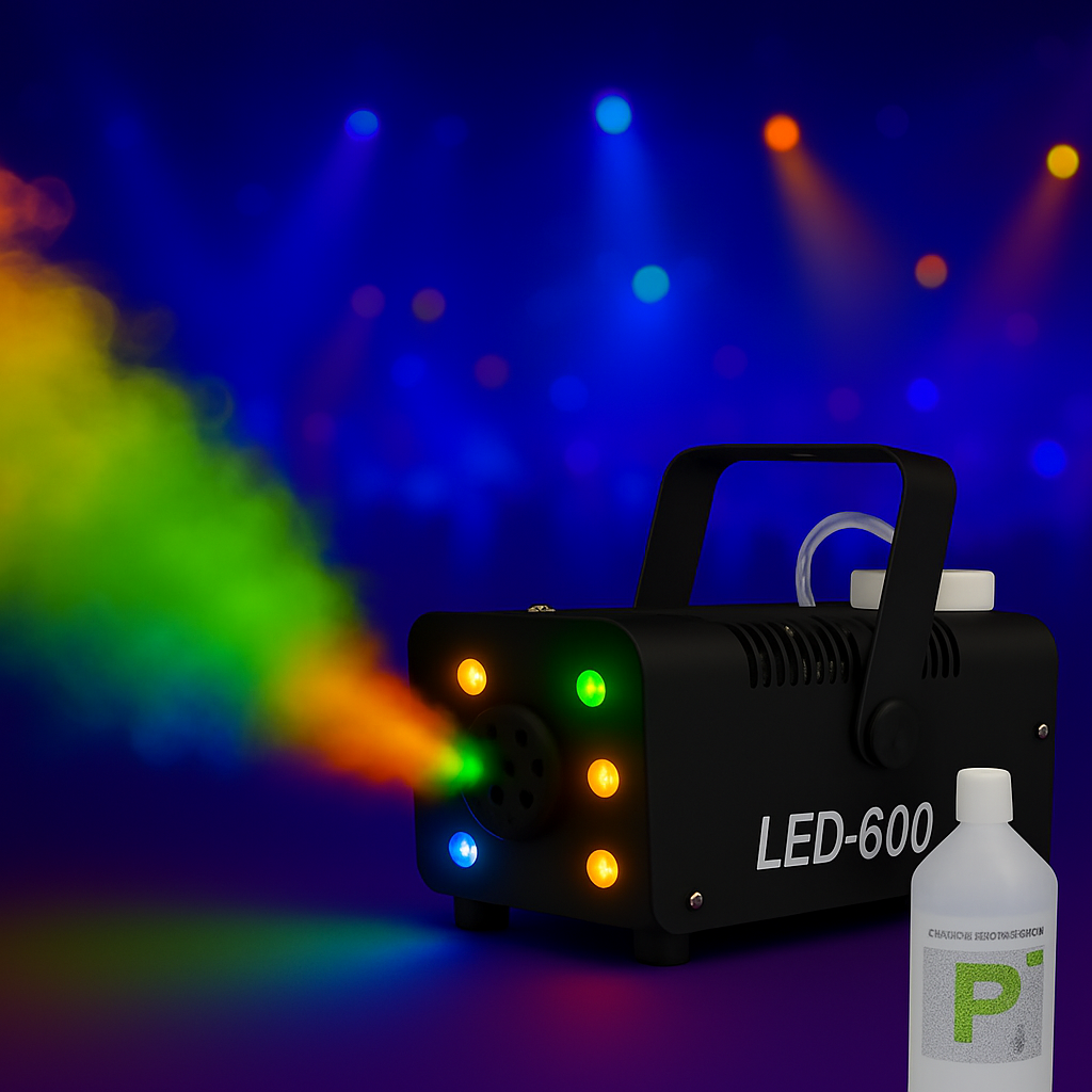 COMBO DISCO CAMARA DE HUMO DE 600W + 1LT DE LIQUIDO