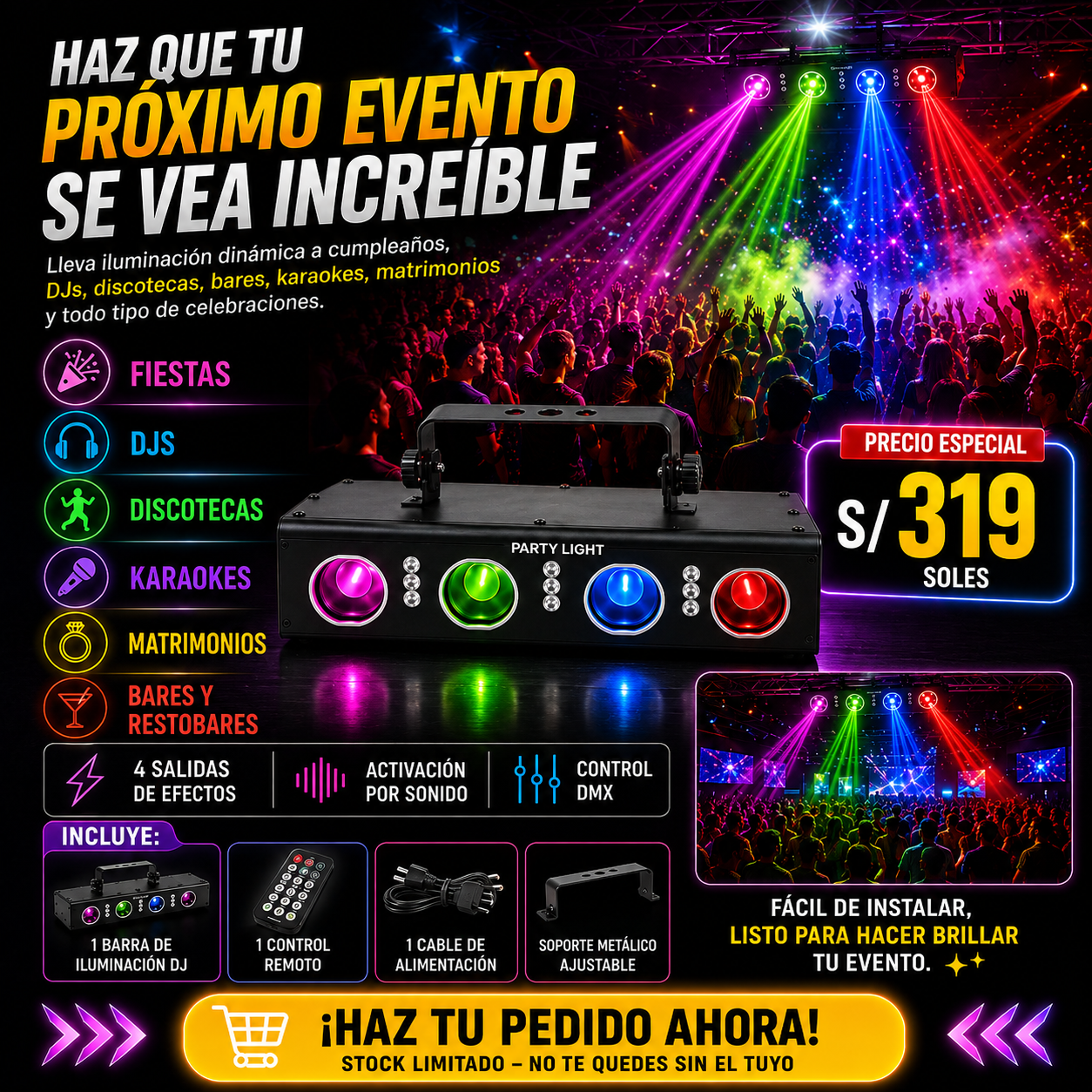 BARRA LASER DE 4 CAÑONES