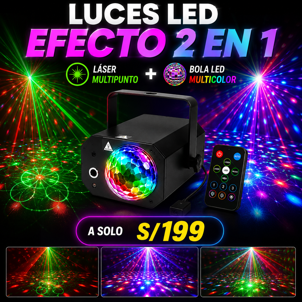 EFECTO LED LASER 2 EN 1