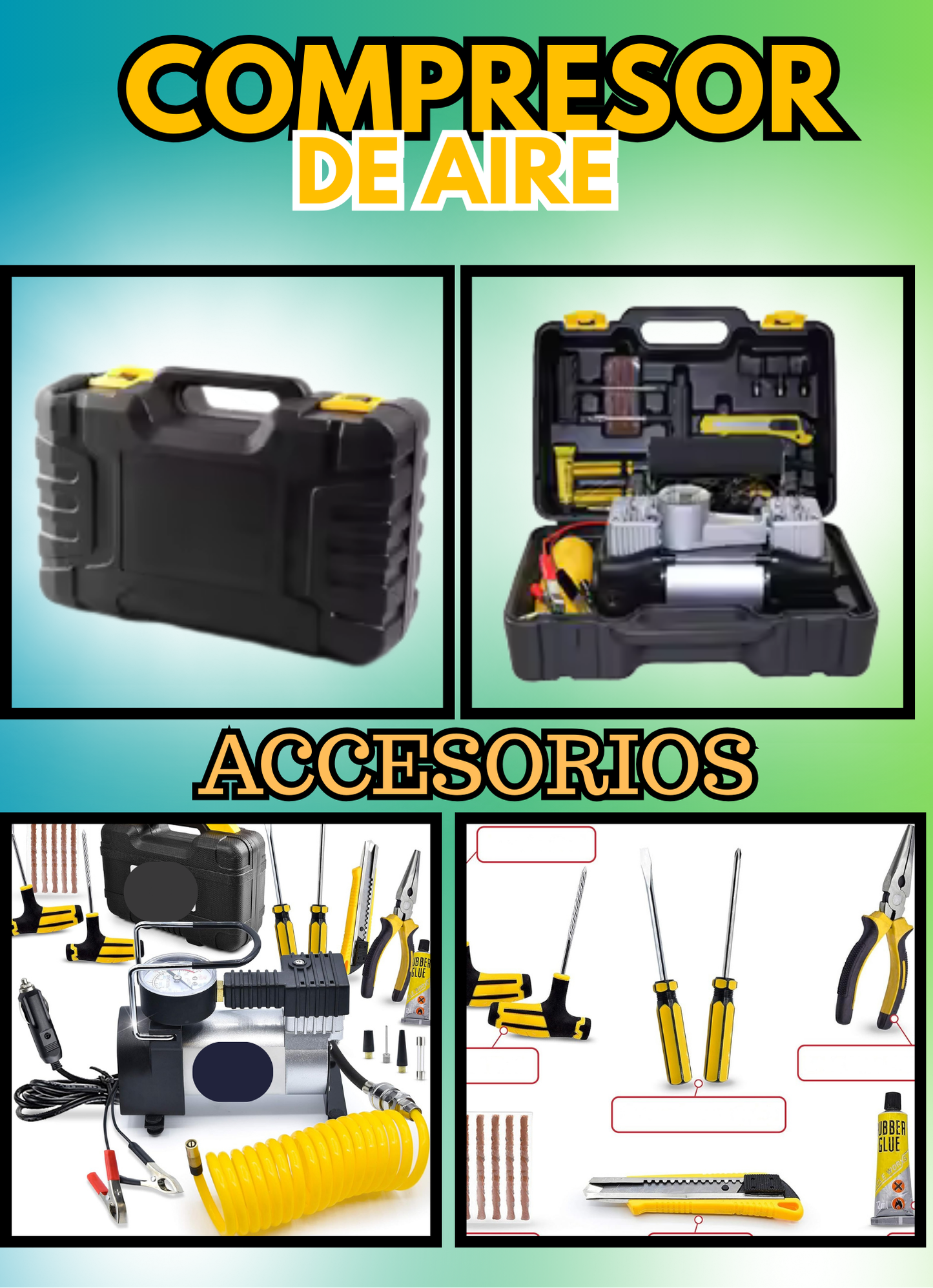 COMPRESOR DE AIRE PORTATIL- MULTIFUNCION