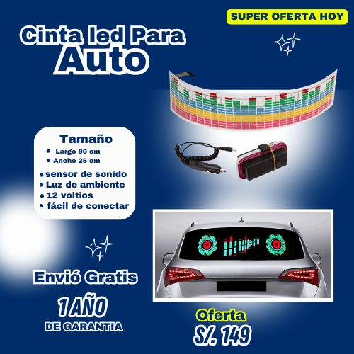CINTA PARABRISA LED CON MUSICA