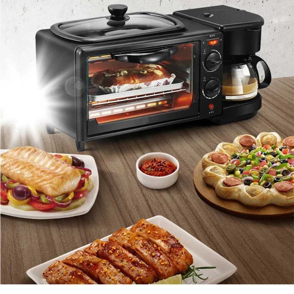Horno eléctrico, cafetera, tostador, desayuno automático para el hogar, tostadora de leche caliente