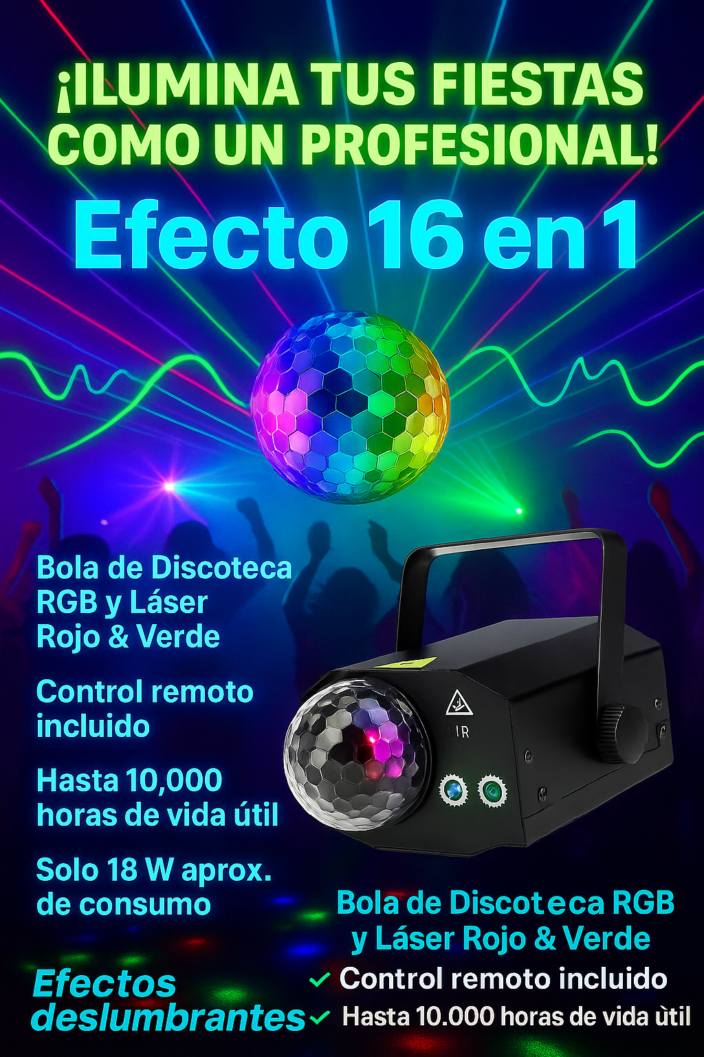 EFECTO LED LASER 16 EN 1
