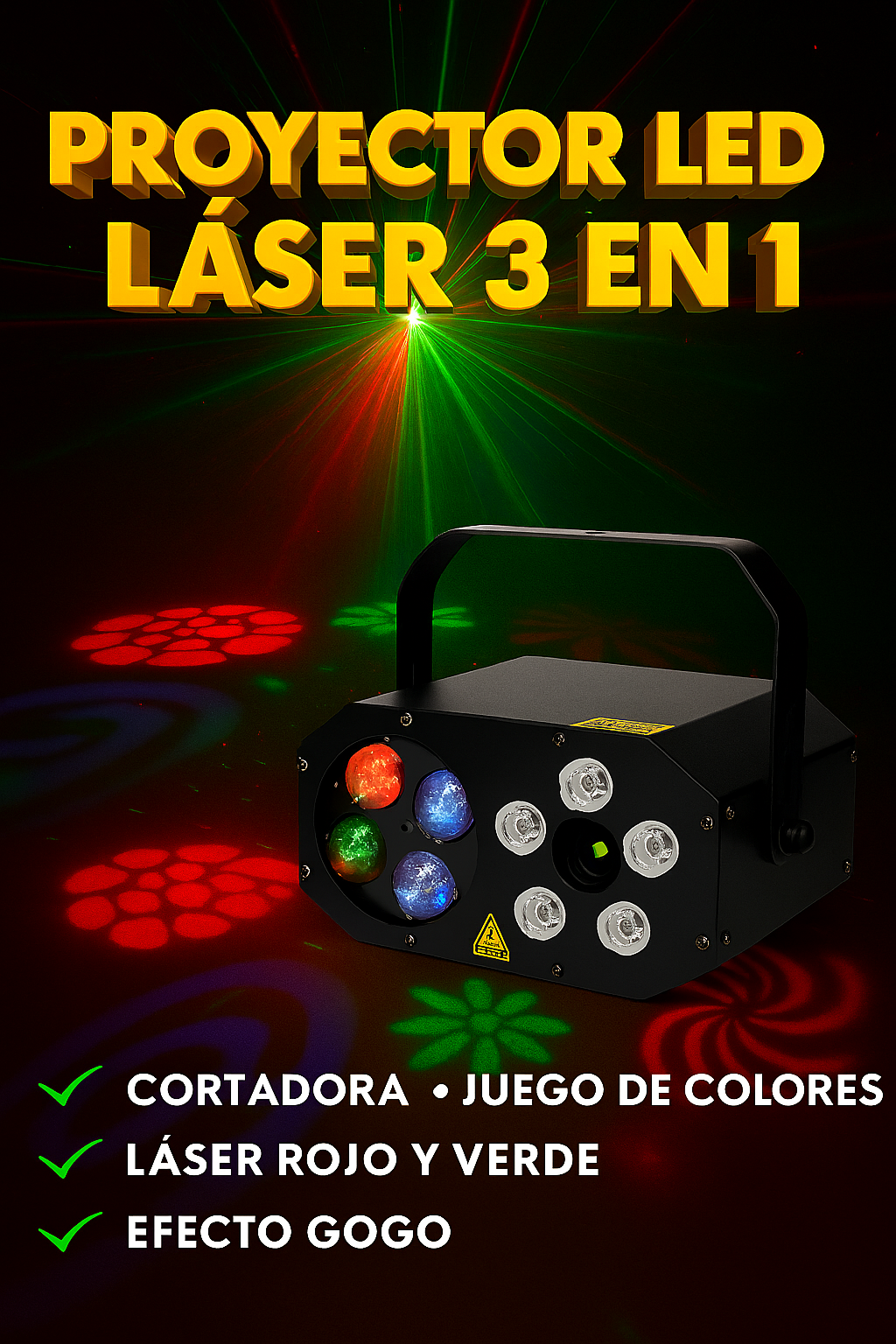 PROYECTOR LED LASER 3 EN 1